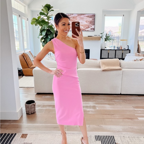Petal & Pup Nadene Pink One-Shoulder Dress - Picture 1 of 5